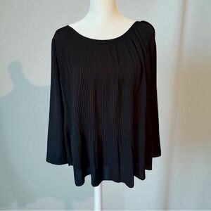 Ann Taylor Black Pleated Blouse